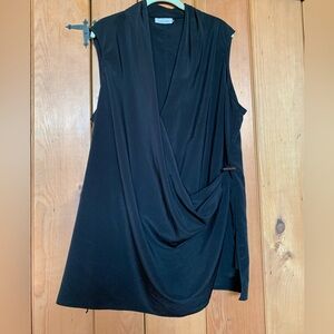 Calvin Klein Black Long Wrap Waist Coat/Vest
